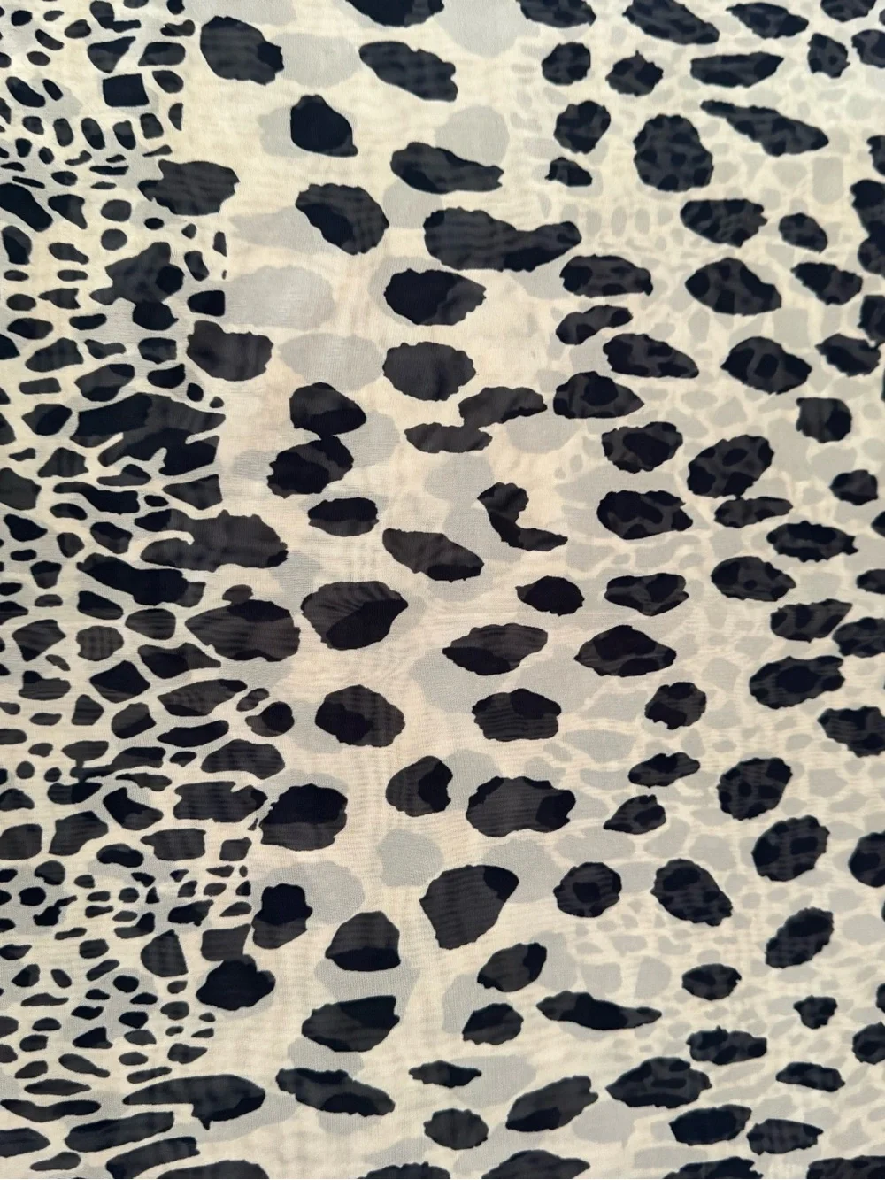 Leopard Print Lightweight Scarf - Black, Cream & Brown